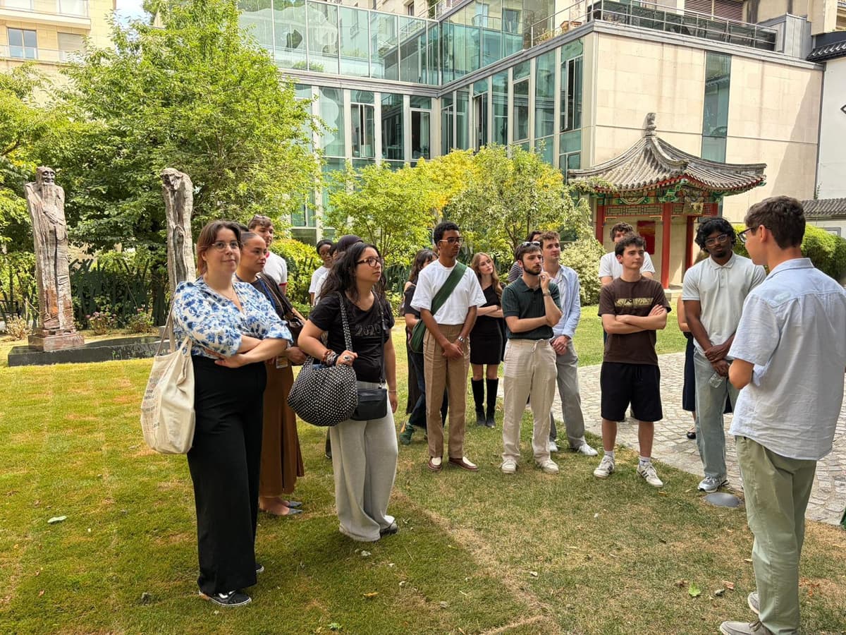 Participants viewing the Yungang Grottoes exhibition