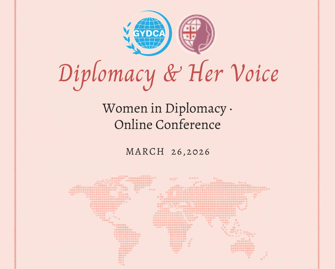 Poster for the Diplomacy & Her Voice webinar on women in diplomacy